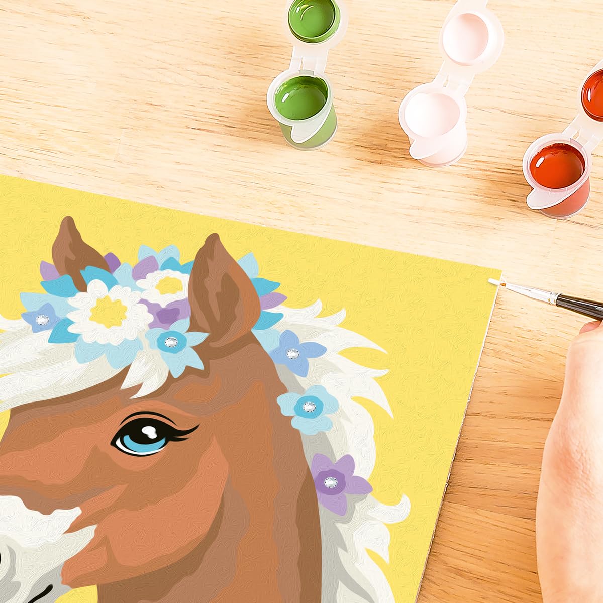 Ravensburger - Horse with Flowers CreArt Paint by Numbers Kit | Fun & Easy DIY Art for Kids Age 9+ | Creative Gift Idea for Birthdays & Holidays Ravensburger
