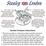 Working Antique Brass Pocket Sundial Compass | Unique Gift for Hikers, Campers, and Outdoor Enthusiasts | Optional Engraved Compass Personalized with Hardwood Box (Design My Own) Stanley London