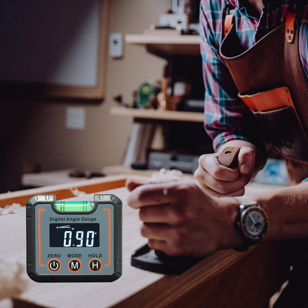 Digital Angle Finder Magnetic & Level Bubble Vial 4 X 90°Angle Gauge Inclinometer, Mini Level Bevel Gauge Protractor for Woodworking, Building, Table Saw, Vertical Wall Weikani