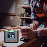 Digital Angle Finder Magnetic & Level Bubble Vial 4 X 90°Angle Gauge Inclinometer, Mini Level Bevel Gauge Protractor for Woodworking, Building, Table Saw, Vertical Wall Weikani