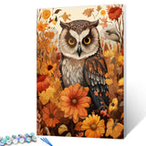 Tucocoo Owl Paint by Number for Adults Beginner,Autumn Forest Painting Kits Canvas Fall Paint by Numbers Arts Crafts for Home Decor Gifts 16x20inch Frameless Tucocoo