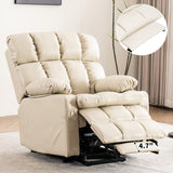 Zuacs Dual Motor Power Lift Recliner Chair for Elderly,Infinite Position, Lay Flat Recliner with Massage and Heat, Adjustable Headrest, USB&Type-C,Cup Holders,Faux Leather Beige,Medium Zuacs