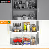 YoolooKitt Pull Out Cabinet Organizer,Adhesive with Nano Film,Slide Out Drawers Adhesive Heavy Duty Storage Drawer Shelf with 3PCS Divider Racks for Kitchen Pantry Bathroom Home,10.6"-15.7" Deep YoolooKitt