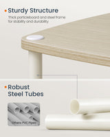 SONGMICS HOME Side Table, 3-Tier Nightstand with Storage, End Table with Fabric Basket, for Bedroom, Living Room, Steel Frame, Superfast Toolless Assembly, Modern, Natural Beige ULET286N01 SONGMICS HOME