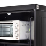 HOMCOM 72" Kitchen Pantry Storage Cabinet, Traditional Freestanding with 4 Doors and 3 Adjustable Shelves, Large Central Drawer, Beadboard,Black HOMCOM