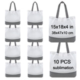 OKBA 10 pcs Sublimation Tote Bags,polyester tote bags for sublimation, blank canvas tote bags for DIY Crafting and Decorating (10, grey/White) OKBA