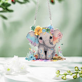 Diamond Art Painting Pendant Kits 5D Diamond Art Painting Art Hanging Kit Animal Elephant DIY Diamond Crystal Window Pendant Kit for Adults Gift Wall Home Decoration AiYuanzsh