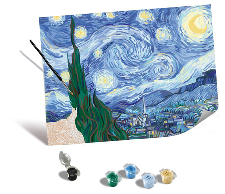 Ravensburger Relax CreArt Van Gogh: Starry Night Canvas Paint by Numbers Kit | Perfect DIY Art Gift for Adults, Stress Relief, and Creative Hobby Ravensburger