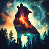 DPHERO DIY Wolf Diamond Painting Kits for Beginners Adults,5D Starry Sky Diamond Art Kits,Round Full Drill Forest Diamond Painting Art,DIY Painting by Numbers Diamond Art Painting 12x12 inch DPHERO