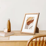 Fun Memories 8x10 Oak Picture Frame for Wall, 8x10 Frame with Matted to 5x7, Solid Wood Picture Frames for Wall Art Photo and Prints (Beige, 1 Pack) Fun Memories