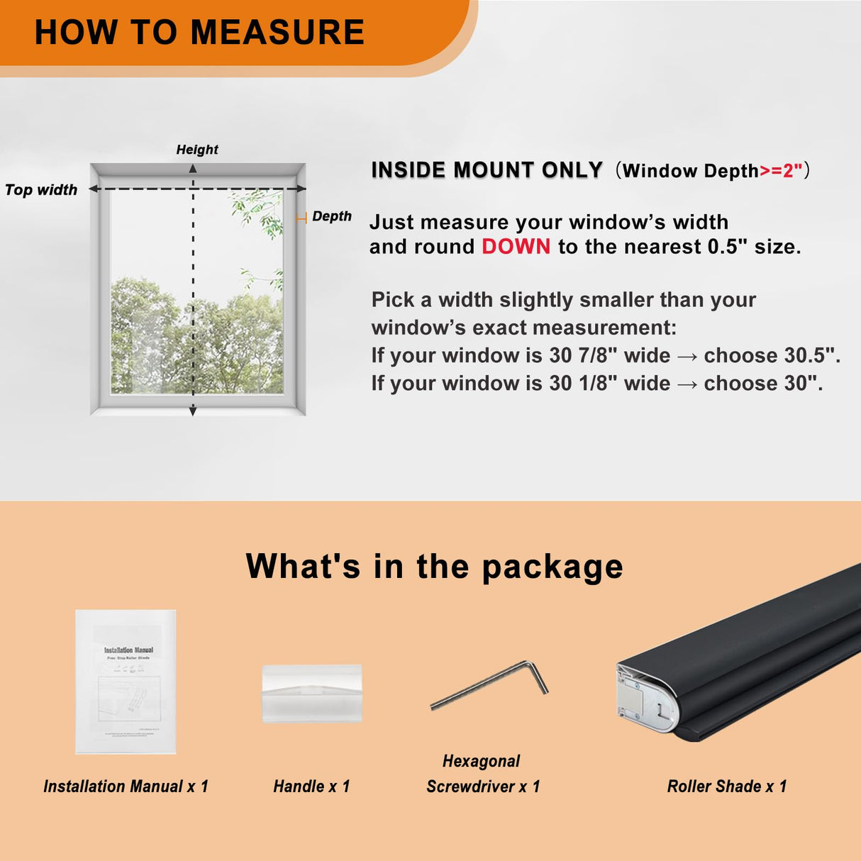 Persilux 100% Blackout Roller Shades, No Tools No Drill Cordless Blinds for Windows, Thermal Insulated UV Protection Privacy Window Shades for Bedroom Home Office Living Room (Black, 22" W x 72" H) Persilux