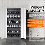 NODHM Metal Storage Cabinets with Lock, 71" Garage Storage Cabinet with 2 Door and 5 Adjustable Shelves, Steel Lockable Tool Cabinets for Home, Office, Gym, Garage… NODHM