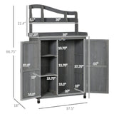 Outsunny Potting Bench Table, Outdoor Storage Cabinet, Multi-function Gardening Bench, Wooden Planting Workstation with Magnetic Doors, for Yard Tools or Pool Accessories, Gray Outsunny