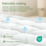 Ultra Soft Full Size Mattress Topper - Viscose Made from Bamboo Pillow Top Mattress Pad for Back Pain Relief - Naturally Cooling for Hot Sleepers, Green Niagara Sleep Solution