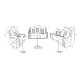 FUOROLA Max Power Recliner Living Room Set with LED for Living Room, Dormitory, Guest House, Playroom, Airbnb,Apartment FUOROLA