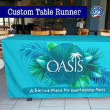 Custom Table Runner with Business Logo, Ships Next Day Made in USA - 24" x 60" Thick Premium Polyester hem sewn all side, Vivid color sublimation print, Trade Show Quality, wrinkle-free (24x60) Exposmart