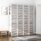 ROJASOP Shoe Storage Cabinet, 12-Tier Shoe Organizer 96 Pairs Extra Large Plastic Shoe Rack with Covers Portable Shoe Rack Organizer with Doors Big Shoe Rack for Closet Entryway Bedroom ROJASOP