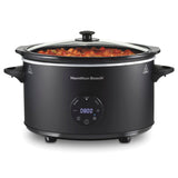 Hamilton Beach 6 Quart Set & Forget Programmable Slow Cooker with Defrost Function, Flexible Programming With Adjustable Countdown Timer, Dishwasher Safe Crock and Lid, Black (33765) Hamilton Beach