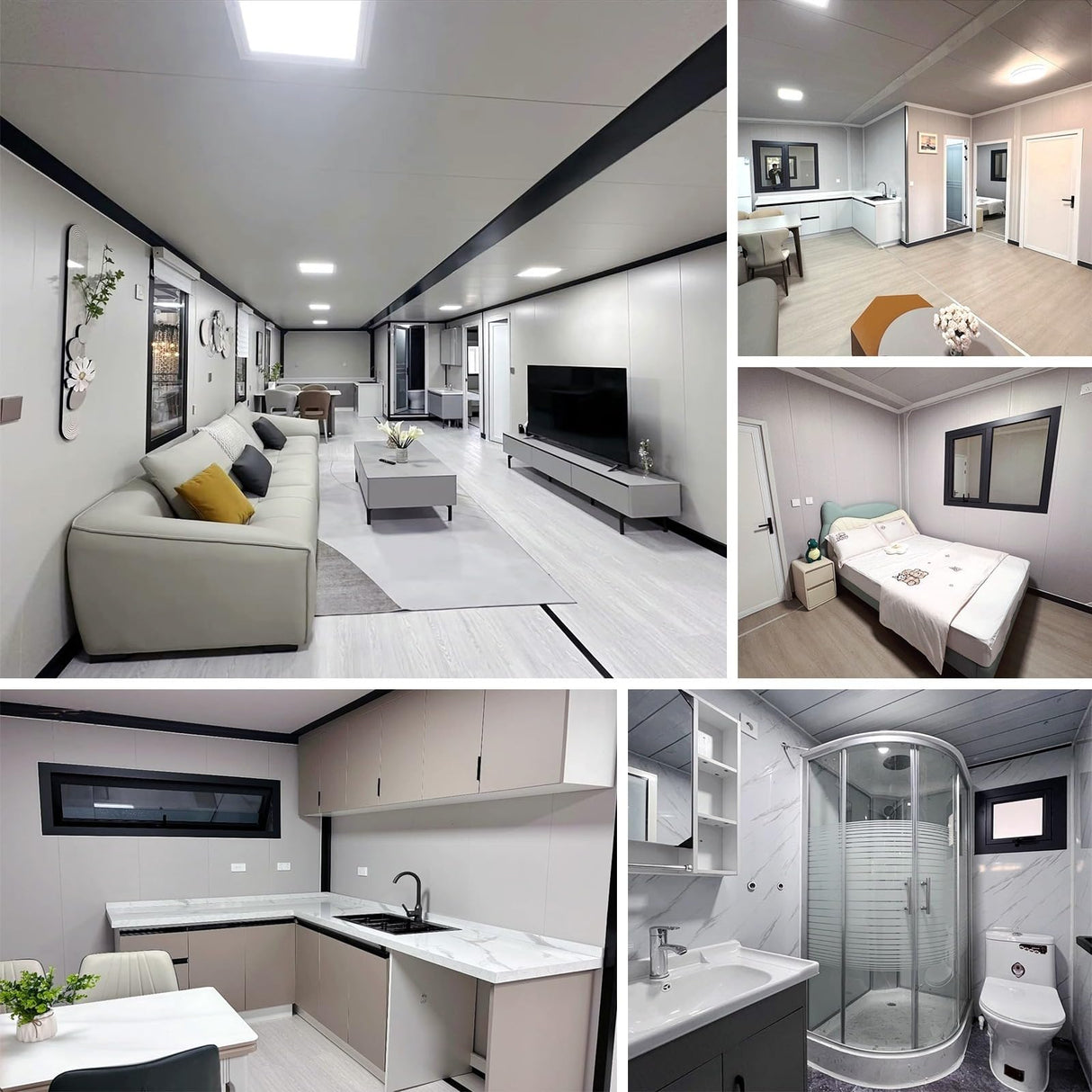 prefab Tiny Homes for Sale prefab Tiny Houses to Live in for Adults, 20FT Expandable Mobile Modular Container with 1 Bedroom, Compact Kitchen, Private Bath, Perfect for Residential or Vacation use Generic