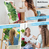 ajepon Framed Paint by Numbers Kit for Adults 4 Pack-Plants Easy Paint by Numbers Kit for Adults Beginner, DIY Simple Paint by Number with Framed Canvas (8x12inch) ajepon