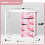 Sorbus Dresser with 8 Drawers - Furniture Storage Chest Tower Unit for Bedroom, Hallway, Closet, Office Organization - Steel Frame, Wood Top, Easy Pull Fabric Bins (8-Drawer, Pink) Sorbus