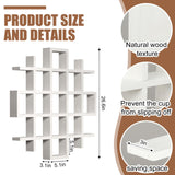 Suzile Oversize Coffee Mug Display Rack Wooden Display Shelves Rustic Wooden Floating Curio Shelf Travel Wall Mounted Coffee Mug Rack Holder Shadow Box Shelf(5.1x5.1x3in,White) Suzile