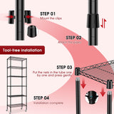 Homtura 6-Tier Rolling Storage Shelves, 14" D x 24" W x 71" H Adjustable Space-Saving Wire Rack Shelving, 750 lbs Capacity Heavy Duty Metal Shelving with Wheels for Garage, Closet, Kitchen Homtura