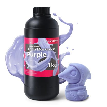 Phrozen Aqua Resin for 3D Printing, 405nm UV-Curing Photopolymer, Low Shrinkage, High Precision, Low Odor, Vivid Color, Non-Brittle, Fast Curing for LCD/DLP/SLA Printers (Macaroon-Purple, 1KG)