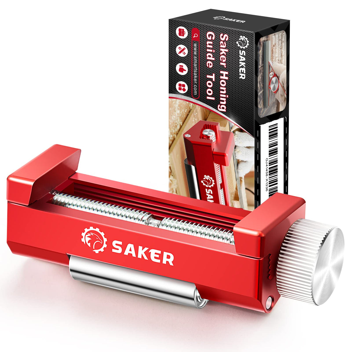 Saker Honing Guide Tool Upgraded - Off-Center Sharpening Holder for Short Woodworking-Chisels and Planes width 0.2-2.55 inches,RED… Saker