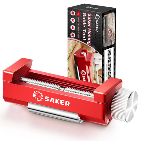 Saker Honing Guide Tool Upgraded - Off-Center Sharpening Holder for Short Woodworking-Chisels and Planes width 0.2-2.55 inches,RED… Saker