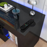 Uspeedy 63in TV Stand for 65/70 inch TV,Modern LED TV Stand for Living Room,Black TV Stand,High Gloss TV Entertainment Center with Storage Drawer,APP RGB Light,TV Console(63in Black) Uspeedy