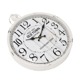 Menterry Retro Round Wall Clock. White Vintage Antique Style. Battery Operated Silent Wall Clocks for Farmhouse,Bathroom,Kitchen,Bedroom,Office, (11.8" H x 9.3" W) Menterry
