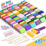 168 PCS Air Dry Clay Kit, Modeling Clay for Kids 120 Colors, DIY Model Magic Clay, Molding Clay Kit with Sculpting Tools, Non-Sticky Soft and Super Light, Arts and Crafts Gift for Boys Girls Kids UZLU
