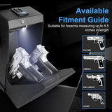 【2 guns capacity】 GUN Safe Biometric Pistol Safe Drop Down Handgun Safe Wall Mounted Double Gun Safe for Handgun with Fingerprint Passcode Key 3 Ways Quick Access Car Gun Safe for Desk,Nightstand EVESKY