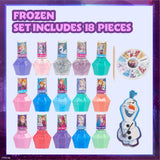 Townley Girl Disney Frozen Non-Toxic Peel-Off Nail Polish Set with Shimmery and Opaque Colors with Nail Gems for Girls Ages 3+, Perfect for Parties, Sleepovers and Makeovers, 18 Pc Set Townley Girl