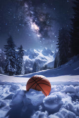 CUEAEAD 5D Basketball Diamond Painting Kits for Adults, Basketball in The Snow Diamond Art Crafts Home Wall Decor Gift Round Diamond Dots 12x18 inch CUEAEAD