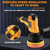 CJC Buffer Polisher - 110V 600W Variable Speed Polisher Machine - Random Orbital Polisher Buffer,For Floor,Car,Furniture,Metal for waxing and polishing with Professional Buffing and Polishing Kit cjc