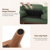 Vesgantti 97" Modular Sectional Sofa Green, L-Shaped Couch with Movable Ottoman, Comfy Corduroy Couch with Spring Cushion, Modular Sofa with Deep Seat for Living Room, Bedroom and Apartment Vesgantti