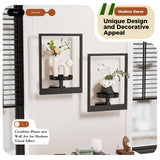 Bamworld Wall Planters for Indoor Plants Metal Wall Plant Holder Plant Hanger Wall Decor Wall-Mounted Wall Hanging Planters Outdoor Plant Rack Black 2 Pack (Patent Design) Bamworld