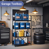 BFECGDXT 4-Tier Metal Shelving Unit, Supermarket Heavy Duty Garage Standing Shelf, Stores Storage Rack Retail Display Racks, for Home Kitchen and Warehouse, W 31.4" x H 67" BFECGDXT