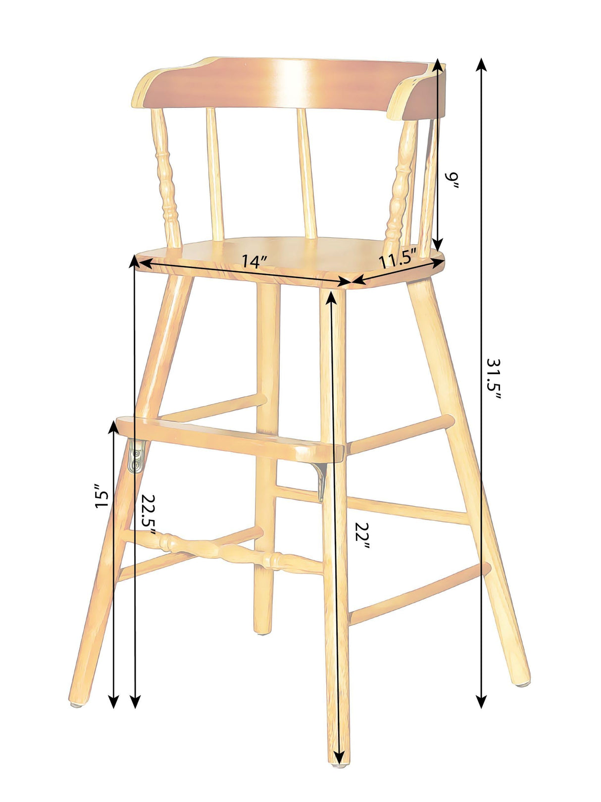 WDB WEBDIRECTBRANDS, INC. Sargent's Sons Amish Style Wooden Youth Chair, Desk, Youth Dinning Chair with Step & Arms | (Clear Coat Finish) WDB WEBDIRECTBRANDS, INC.