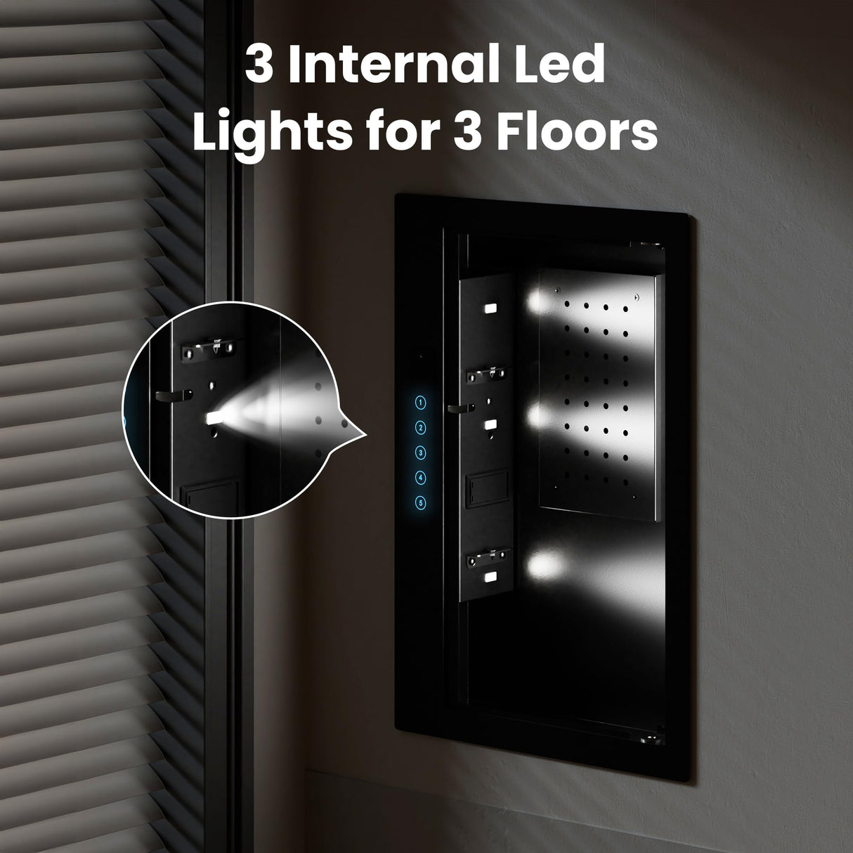 Grimtron Quick Access Wall Safe with Removable Pegboard & Shelfs, Flat Hidden Wall Safes Between The Studs 16" Centers, Black Wall Mount Safe for Valuables Grimtron