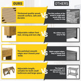 Adjustable Shower Benches for Inside Shower Length 26.4'', Acacia Wood Shower Bench Waterproof, 440lbs Bathroom Bench with Storage for Shaving Legs Spa Sauna, Shower Chair for Adults Seniors Elderly WXCOPON