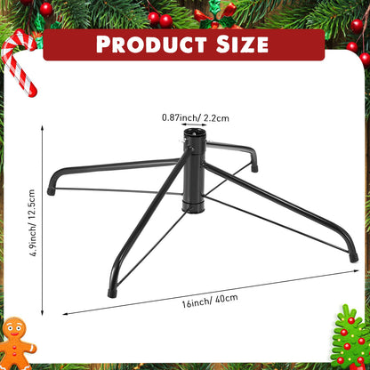 Roowest Folding Christmas Tree Stand Artificial Xmas Tree Base Holder Replacement Metal Tree Stand Base for Christmas Tree(16 Inch,Green)