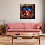 CHWGLFGG 5D Diamond Art Kits for Adults Beginners, Heart-Shaped Horse Landscape Diamond Painting Kits, DIY Full Round Drill Paint by Diamonds Dot Gem Art for Adults, Home Wall Decor 13.7X 13.7 Inch CHWGLFGG