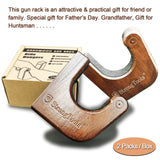 StrongTools Hardwood Gun Rack for Rifle Shotgun Bow, Solid Wood Wall Mount Hold Up Displays Horizontal Wooden Rifle Hanger and Shotgun Hooks StrongTools