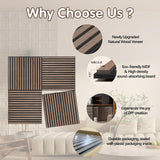 ARMURO Wood Slat Wall Panel - 4 PCS Walnut Wood Panels for Wall, Natural Wood Veneer Acoustic Slat Wood Wall Panels - Wood Slats for Wall Soundproof Wood Panels 23.6" W x 23.6" L ARMURO