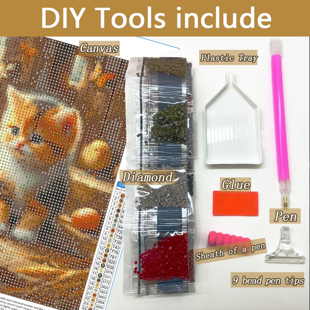 AMORARS Cat Diamond Art Kits for Adults, 5D Diamond Painting Kits for Beginners - DIY Full Diamond Dot Gem Art Paintings, Suitable Gifts, and Home Decoration Crafts, 12x12Inch AMORARS