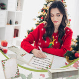 Weekgrat 80 Sets Christmas Stationery Paper with Envelopes 8.5 x 11 Inch Christmas Holiday Paper Envelopes for Holiday Events Notes Invitation Office(Falling Holly) Weekgrat