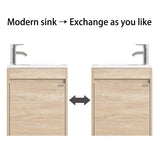 wonline 16" Single Sink Bathroom Vanity, Floating Modern Bathroom Vanity with Sink for Small Space wonline